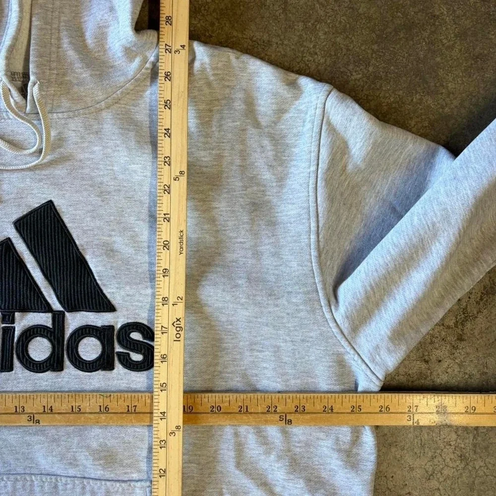 2000s Y2K adidas grey logo hoodie